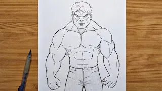 How to draw The Hulk | Hulk step by step | easy tutorial sketch