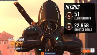 NECROS TRYHARD GENJI MAIN! 51 ELIMS! POTG! OVERWATCH 2 TOP 500 SEASON 6