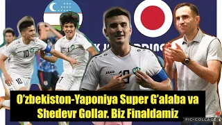 O’zbekiston-Yaponiya Super G’alaba. Biz Finaldamiz. Jaloliddinovdan Super Gol. 15.06.2022