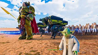 YODA & EMPEROR OF MANKIND CHALLENGE SAURON ARMY | Ultimate Epic Battle Simulator 2 UEBS 2