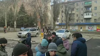 Харцызск. Мобилизация жителей города. 22.02.2022. Khartsyzsk. Donbass. Mobilization.