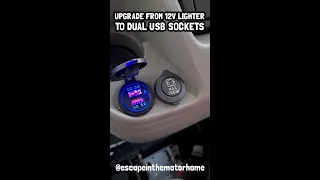 How to install a USB socket in your motorhome/RV, 12v cigarette lighter to dual USB. Quick, easy DIY