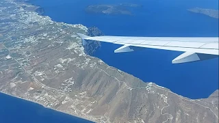 🛫ATHENS to SANTORINI✈A320🛫THE WHOLE FLIGHT, 🛬MAGICAL APPROACH BEFORE LANDING🌡JULY 2020