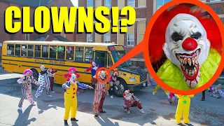 when you see this clown school bus taking clowns to School, you need to drive away FAST!!