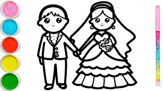 How to draw a groom and a bride | Cara menggambar Pengantin untuk anak-anak