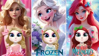 My talking angela 2 and Barbie and Frozen Elsa and Mermaid 💞 Naw virus