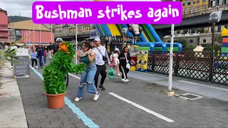 Bushman prank : her scream almost made run away 😅 #funny #funnyvideo #prank #fun