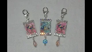 DIY~Sweet Vintage Bluebird Purse Charms! Made With Popsicle Sticks!