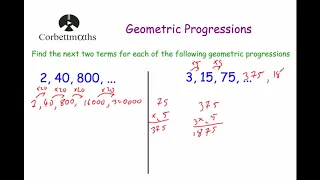 Geometric Progressions - Corbettmaths