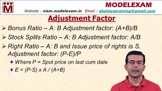 Adjustment Factor for Bonus, Stock Splits, Rights | Equity Derivatives