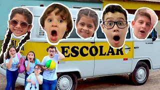 História Divertida ensina as regras do ônibus escolar com amigos| Maria Clara teach School bus rules