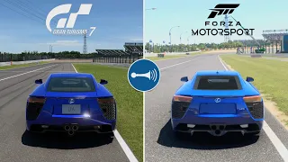 Gran Turismo 7 Vs FM 2023 Comparison Lexus LFA - Sounds & Graphics, Replay [PS5 & Xbox Series X]