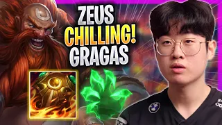 ZEUS CHILLING WITH GRAGAS! - T1 Zeus Plays Gragas TOP vs Renekton! | Season 2023