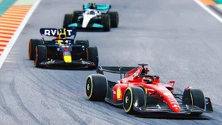 Ferrari F1 2022 F1-75 vs Mercedes F1 2022 W13 vs Red Bull F1 2022 RB18 at Spa