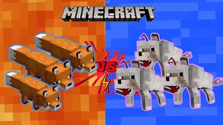 1000 Wolfs vs 1000 fox- Minecraft