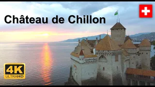 Château de Chillon - Montreux - Switzerland - walking tour - Sunset - 4k #montreux  #switzerland