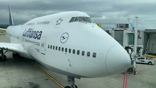 Lufthansa 747-400 D-ABVW Gate Arrival at Vancouver International Airport