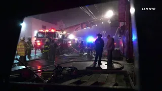 Auto Body Shop Fire, One Critically Injured / 1011 East 46 St, Brooklyn / UPLOAD 4K PLEASE