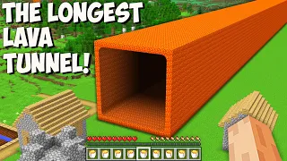 What is HIDDEN inside THE BIGGEST LAVA TUNNEL in Minecraft? I found THE LONGEST LAVA PIT!