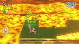Super Mario 3D World (Wii U) - Simmering Lava Lake (Green Stars, Stamp)