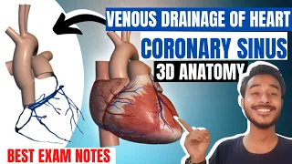 Venous drainage of heart anatomy | Coronary sinus anatomy | Coronary veins of heart anatomy
