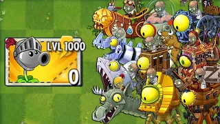 Plants vs Zombies 2 Final Boss - All Pea Plants LEVEL 1000 vs Zomboss Fight ( PvZ 2 v9.9.1)