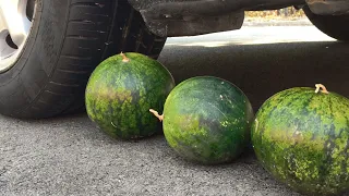 Crushing Crunchy & Soft Things by Car! EXPERIMENT: Car vs Mini Watermelon
