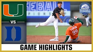 Miami vs. Duke Game Highlights | 2024 ACC Baseball Championship (Semifinals)