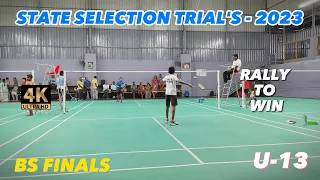 MOHAMED SHARIF vs SATHIYAN | TN STATE SELECTION TRIAL'S | U-13 | BOYS SINGLES | FINALS | TIRUNELVELI