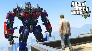 GTA 5 Моды  ОГРОМНЫЙ ТРАНСФОРМЕР!  OPTIMUS PRIME!Grand Theft Auto V#игры