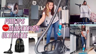 PHILIPS MARATHON ULTIMATE  TOZ TORBASIZ ELEKTRİKLİ SÜPÜRGE TEST ETTİK | ABLA EVİNDE TEMİZLİK VLOG