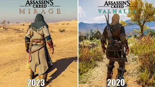 ASSASINS CREED MIRAGE VS ASSASINS CREED VALHALLA Physics & Detail Comparison 4k60fps