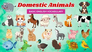 Domestic Animals for Kids - Learn Domistic Animals - Different Types of Domestic Animals - Animals