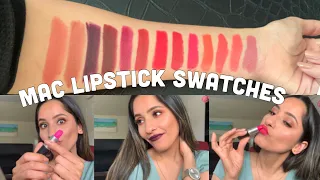 26 MAC LIPSTICK SWATCHES FOR INDIAN SKINTONE. TAN/OLIVE/MEDIUM