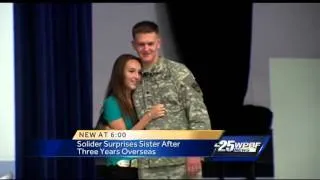 Local soldier surprises sister