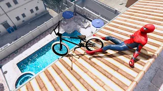 GTA 5 - Spiderman BMX Parkour Jumps Vol.8 (Euphoria Ragdolls)