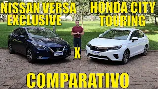 Comparativo: Honda City Touring x Nissan Versa Exclusive