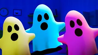 Colorful Ghosts in the Dark | Witch's Magic in the Forest | Cartoon for Kids
