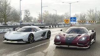 Forza Horizon 4 Drag race: Koenigsegg Jesko vs Koenigsegg Agera RS