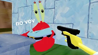 bob esponja con pistolas