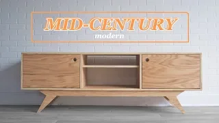 DIY Mid-Century Modern Media Console | #Woodworking