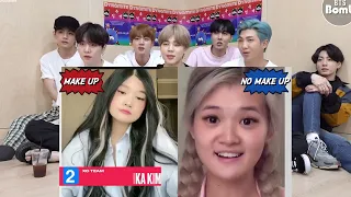 BTS REACTION XO TEAM girls With Vs. Without Makeup / Part 2
