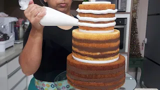 BOLO PARA 100 PESSOAS DE 3 ANDARES / COMO DECOREI ESSE BOLO JÁ SOBREPOSTO @PARISCAKEDESIGNER