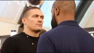 MADMAN OR GENIUS? - OLEKSANDR USYK GIVES CHAZZ WITHERSPOON CRAZY STARE IN HEAD TO HEAD
