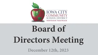 Board of Directors Meeting - 12/14/23