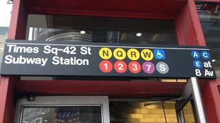 MTA NYC Subway: (1) (2) (3) (5) (7) (N) (Q) (R) (W) (S)huttle Trains @ Times Square 42nd Street