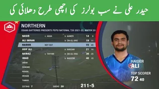 When Haider Ali opens the batting| Northern vs Southern Punjab| match 20| national T20 cup| THARINFO