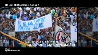 Fenomenul Piața Universității – 33 de ani de la evenimente, într-o ediţie specială TVR1