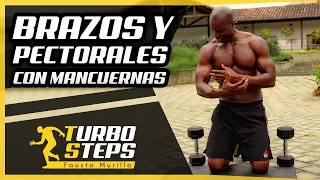 ENTRENAMIENTO DE BRAZOS Y PECTORALES CON MANCUERNAS