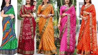 Buy Online Latest Rajasthani Pure Cotton Bandhani Sarees for Summer || Buy Online Bandhani Saree